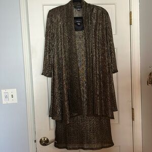 R & M Richards Gold Metallic Dress